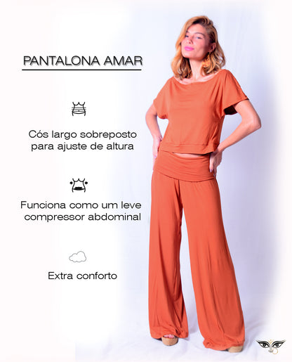 Calça Pantalona Wide leg Amar Devi