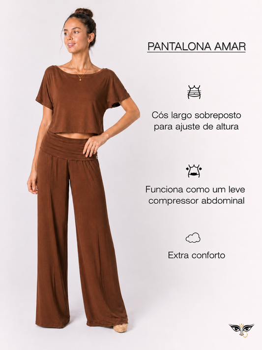 Calça Pantalona Wide leg Amar Devi