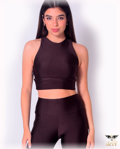 Top Cropped Double Metálico