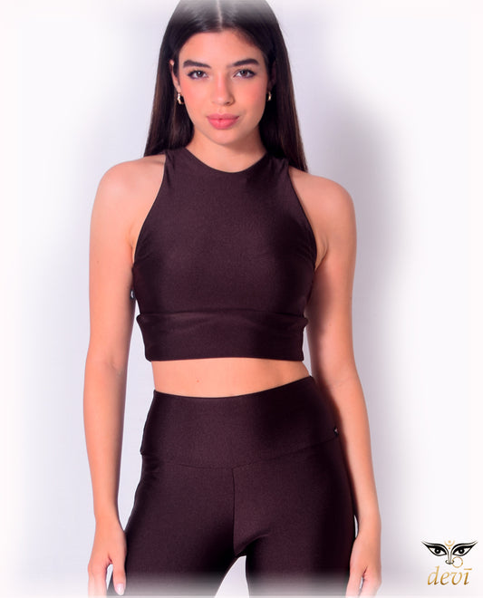 Top Cropped Double Metálico