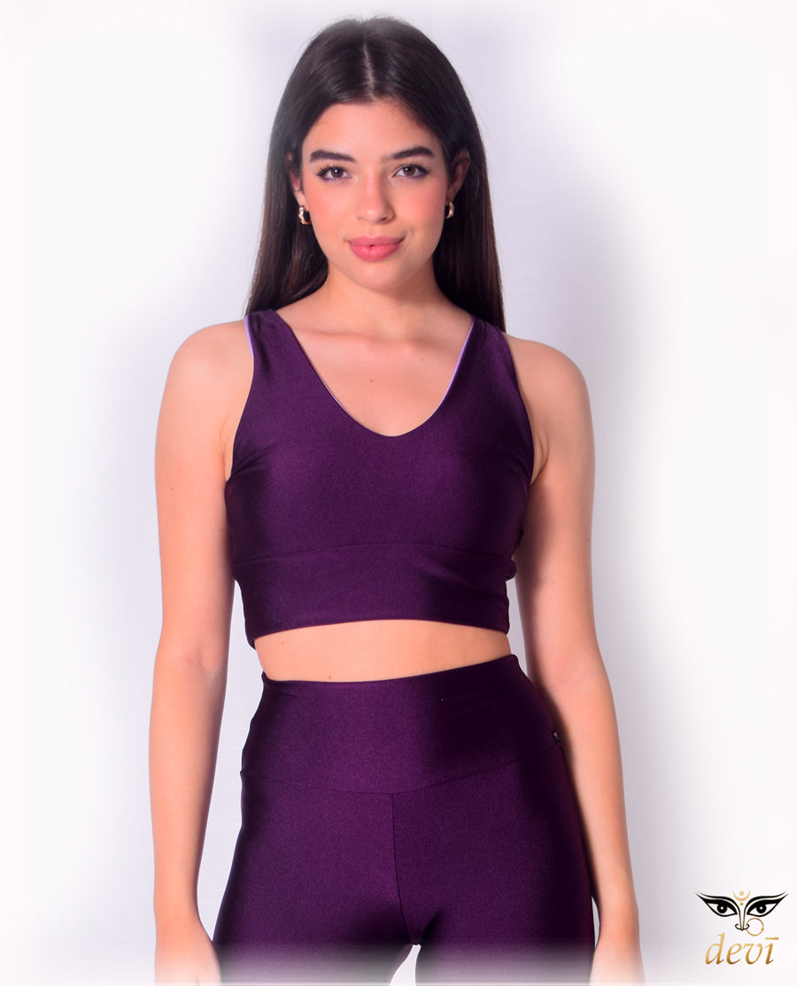 Top Cropped Double Metálico