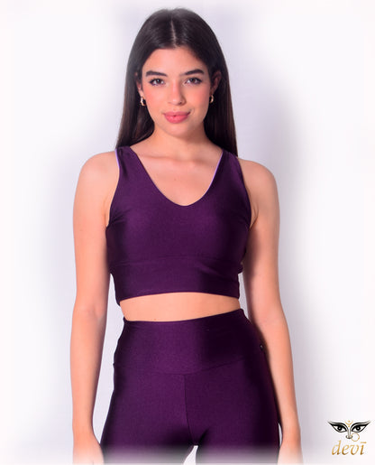 Top Cropped Double Metálico